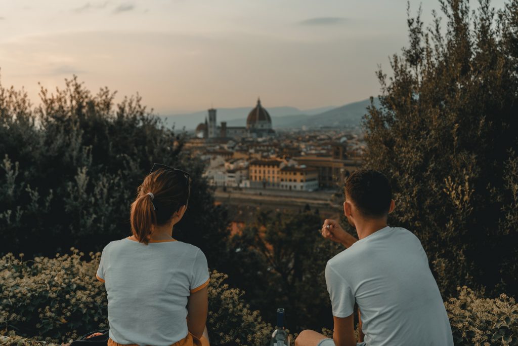 florence italy couple looking at view