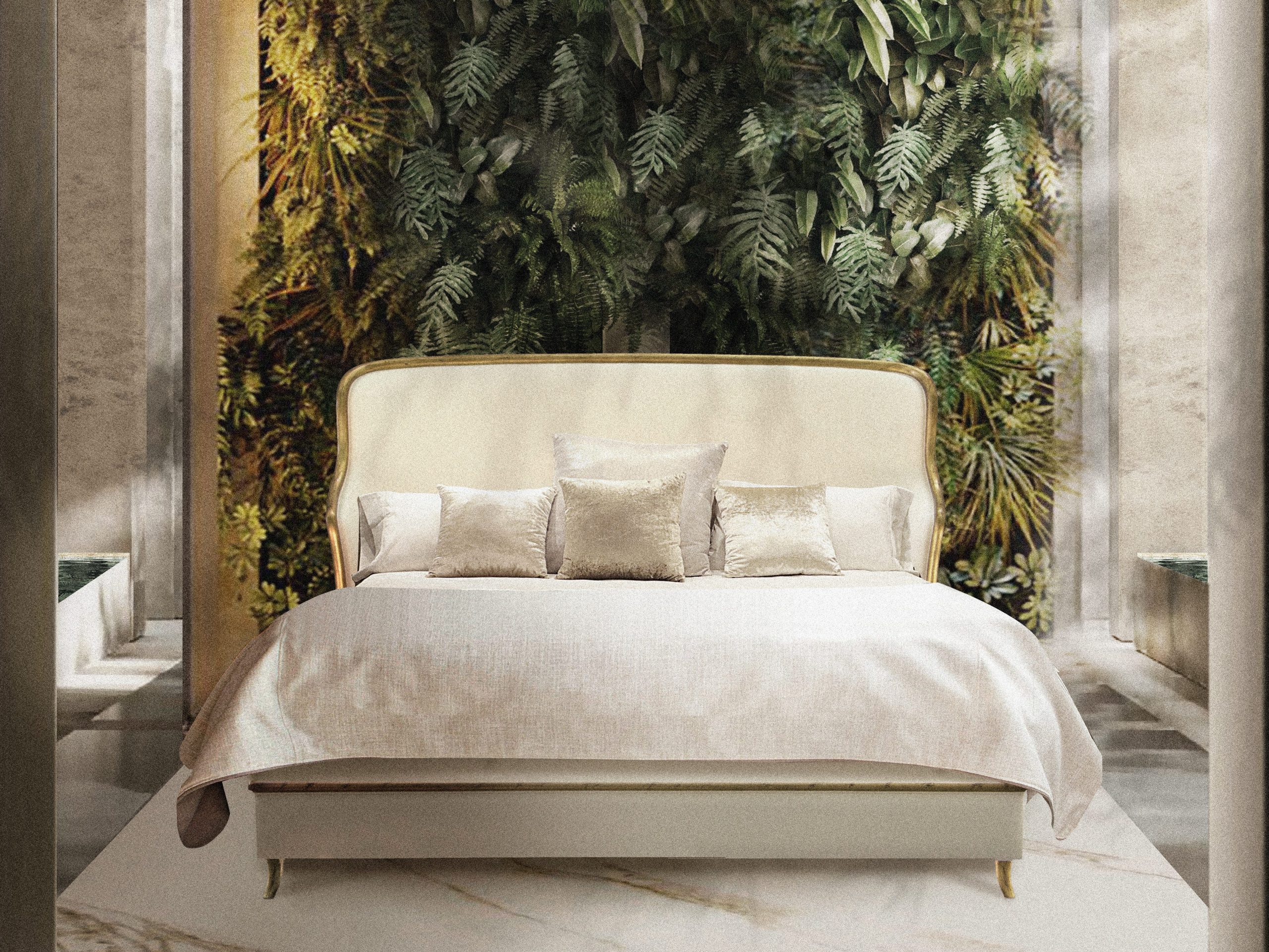 neutral bedroom with green wall koket luxury furniture attic master suite ideas