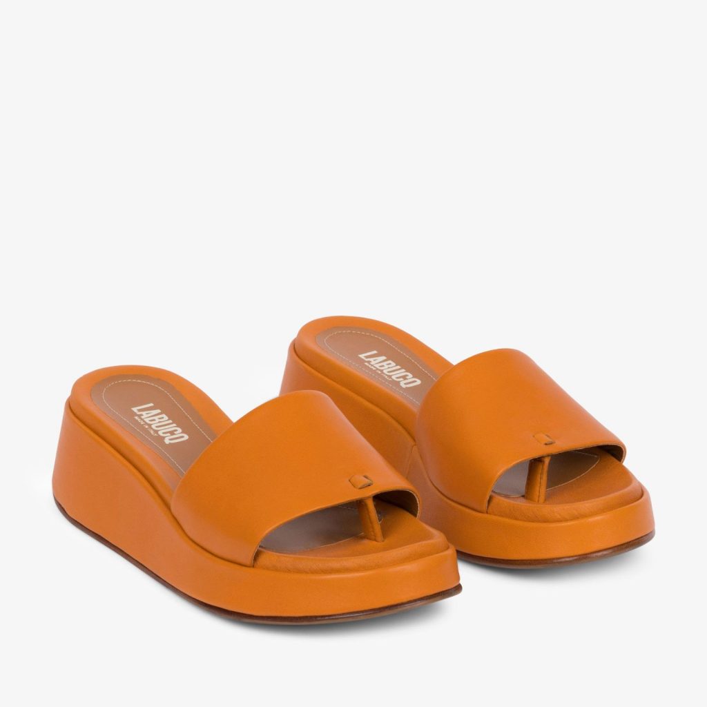 what sandals are in style for 2021 Solar Slide Marigold Nappa from LABUCQ