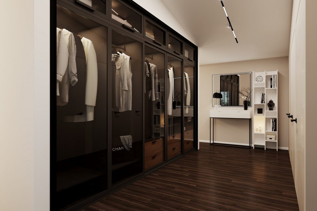 Inspired® bedroom dressing room rendering