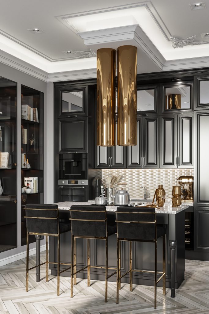 sergei savateev design kitchen black and gold