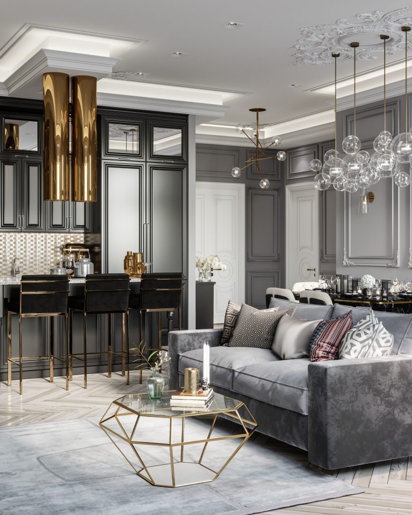 sergei savateev design kitchen modern glam living room