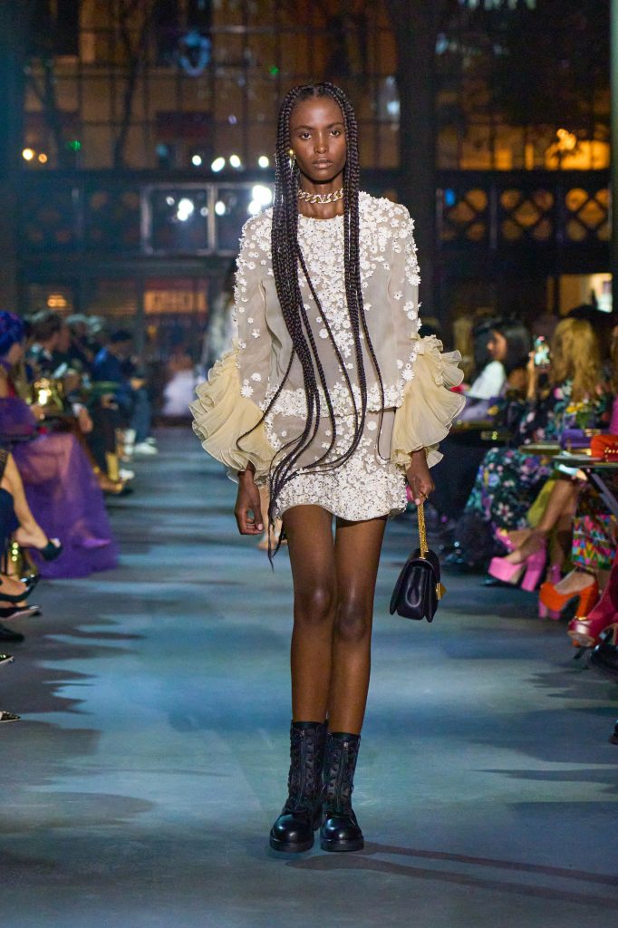 Valentino Runway Paris Fashion Week Spring Summer 2022 on October 01, 2021 (Photo by Peter White/Getty Images)