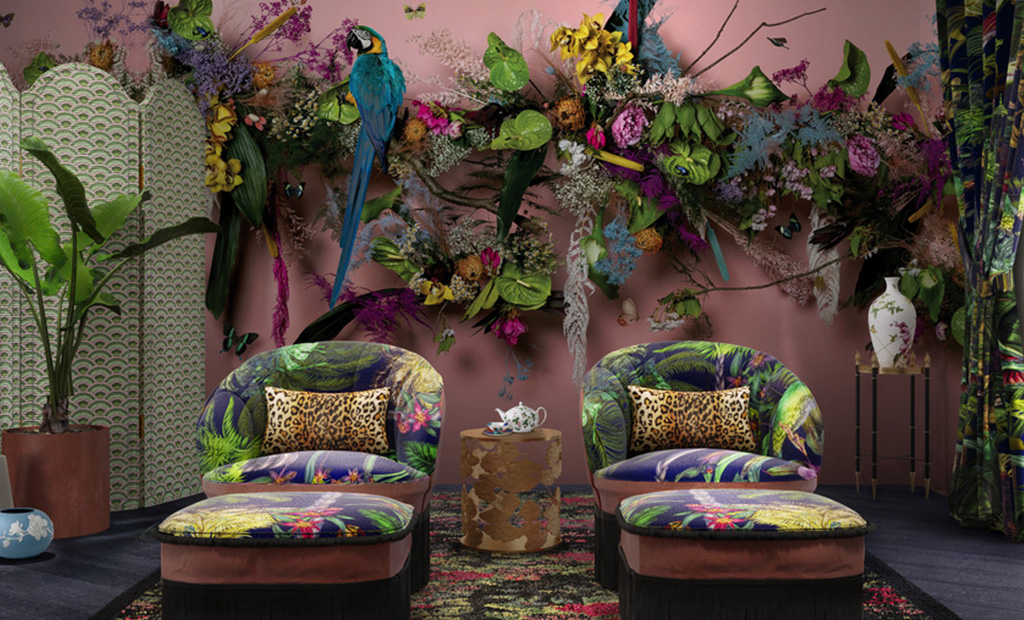 wonderlust maximalist wallpaper design