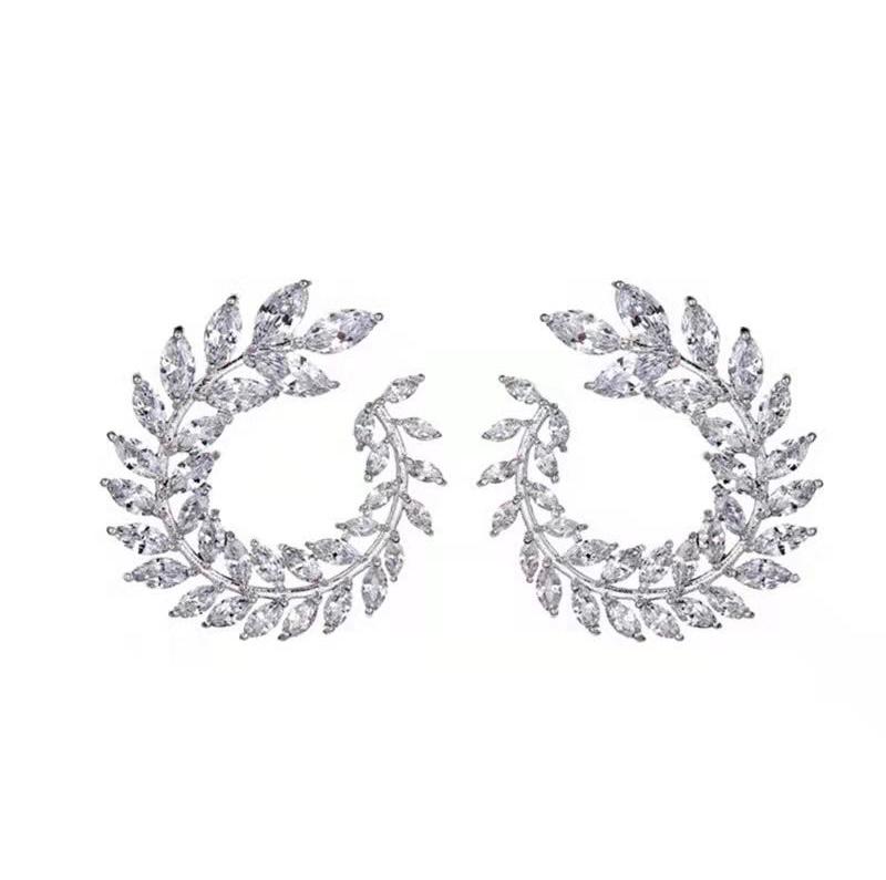 diamond and silver earrings sharon I luxury fine high end jewelry wreaths