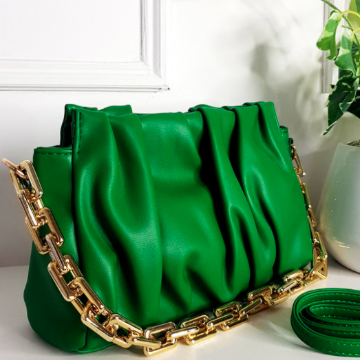 Klara Faux Leather Shoulder Bag in Green