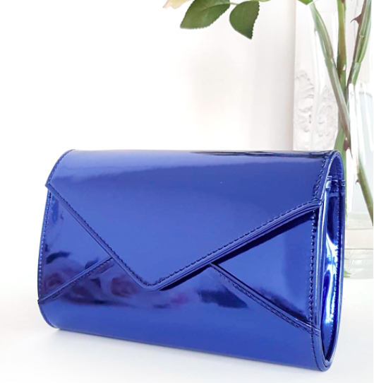 Amel Metallic Envelope Clutch