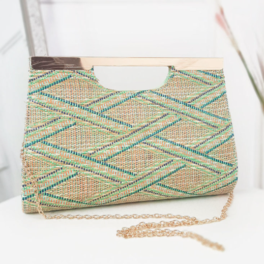 Jenni Geometric Clutch in Green