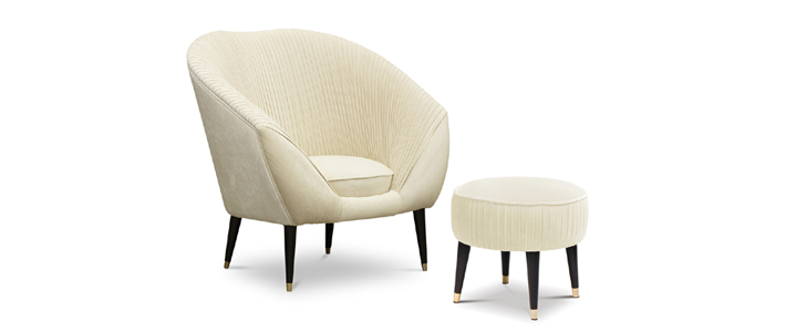 Audrey chair and ottoman foot rest by KOKET luxury home decor