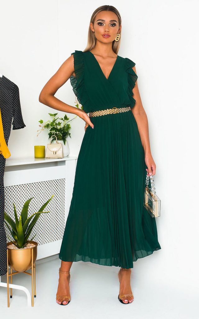 ikrush holiday party dresses to love  green flowy Public Affair party dress