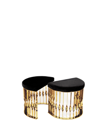 edgy refinement mandy stools brass koket