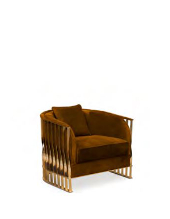 edgy refinement mandy chair koket brass and brown velvet art furniture