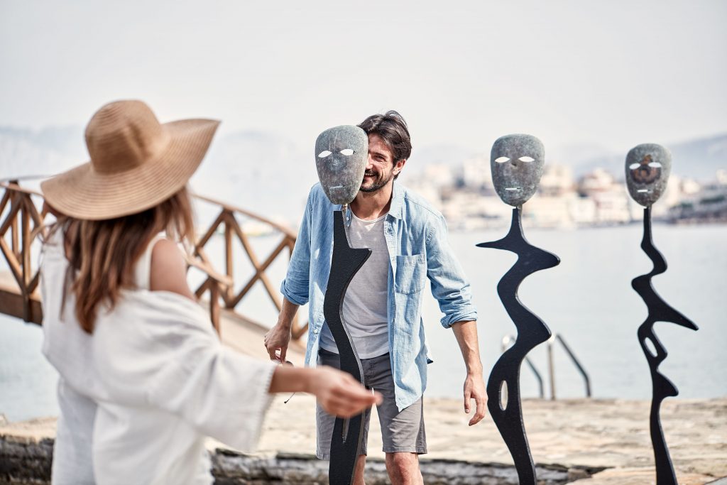 minos art beach hotel art installations honeymoons greece