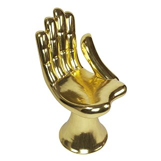 human furniture Hand Chair by Pedro Friedberg, Wood & Gold Leaf, 1962