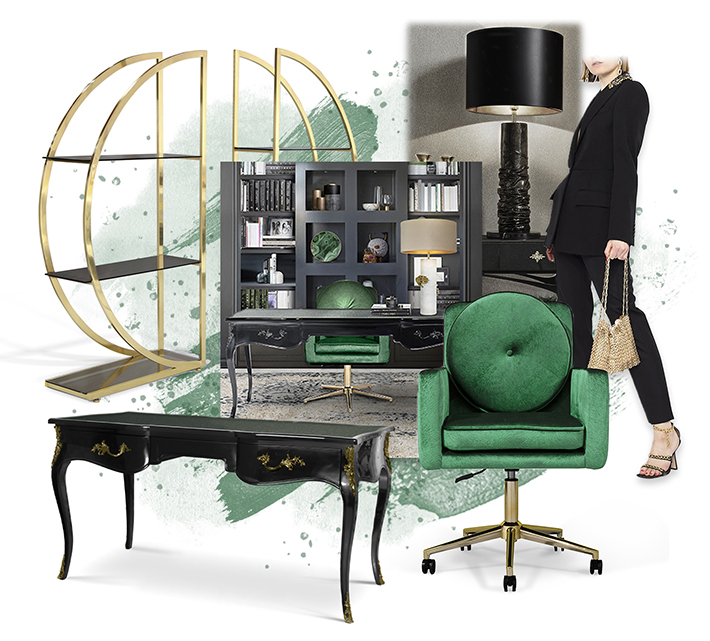 the perfect work from home office decor luxury koket desk bookcase and chair