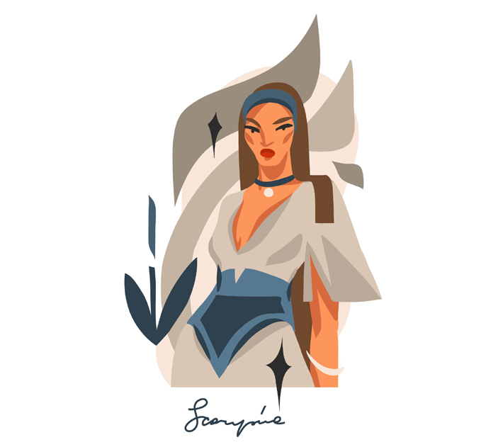 scorpio horoscope zodiac sign illustratioon