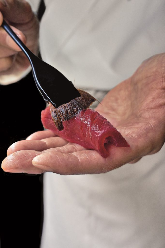 Sushi Shokunin: Japan’s Culinary Masters,Lean tuna marinated in soy sauce (akami zuke) at Mitani, Photos by Andrea Fazzari