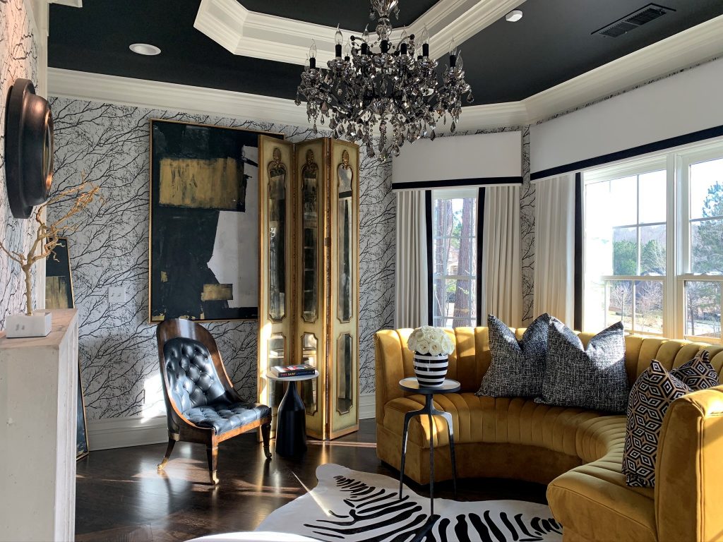 gold black and white transitional living room design by andre jordan hilton interiors