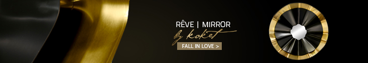 koket reve gold and black round flower mirror