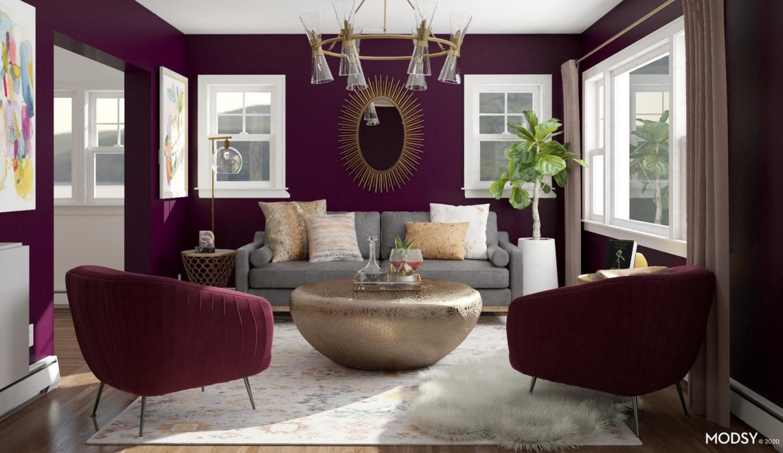 modsy living room 3d design