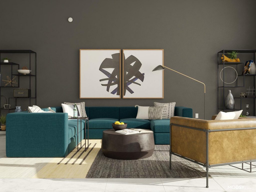 modsy living room 3d design
