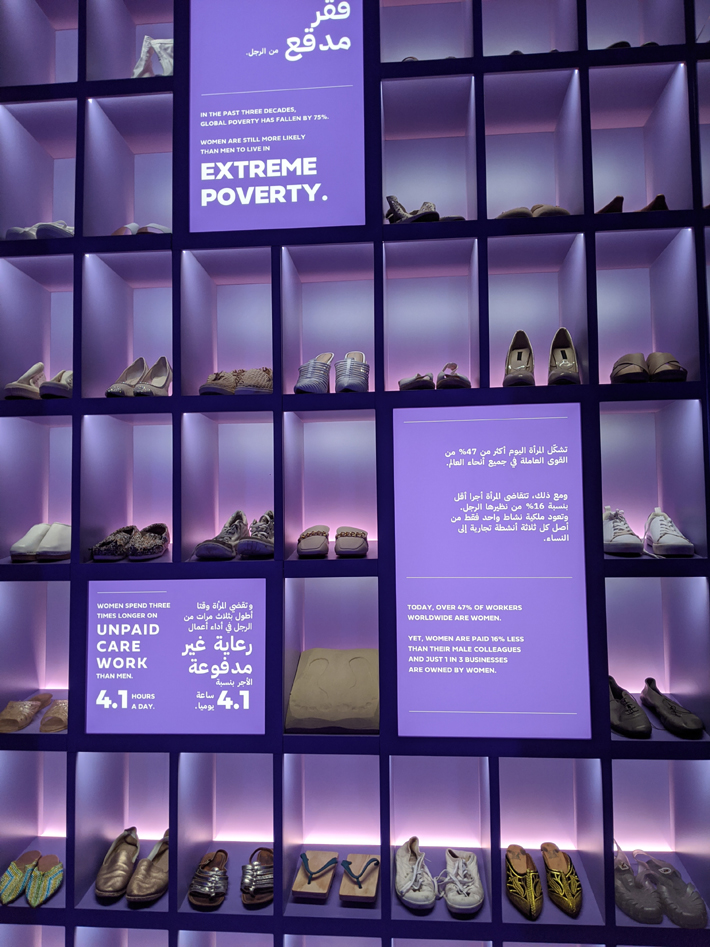 Income inequality exhibit at the Women's Pavilion expo 2020