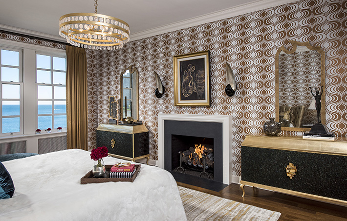 donna mondi bedroom design featuring koket divine feather cabinets