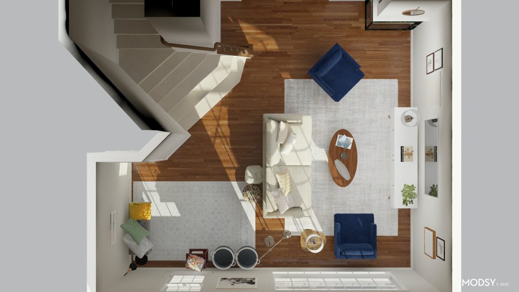 modsy layout floor plan living room 3d design