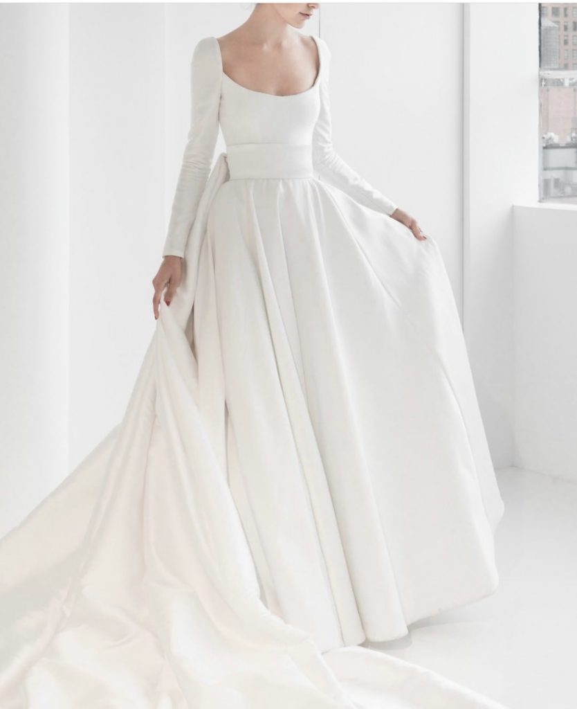 Lady Liberty by Reema Acra long sleeve bridgerton inspired wedding dresses