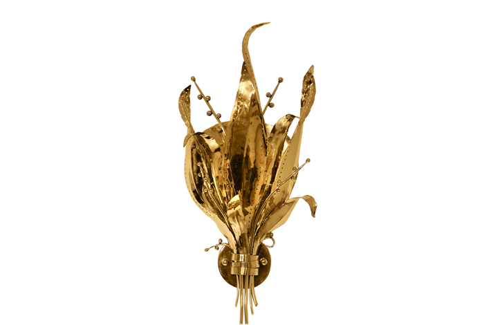 botanica floral design sconce brass koket luxury lighting