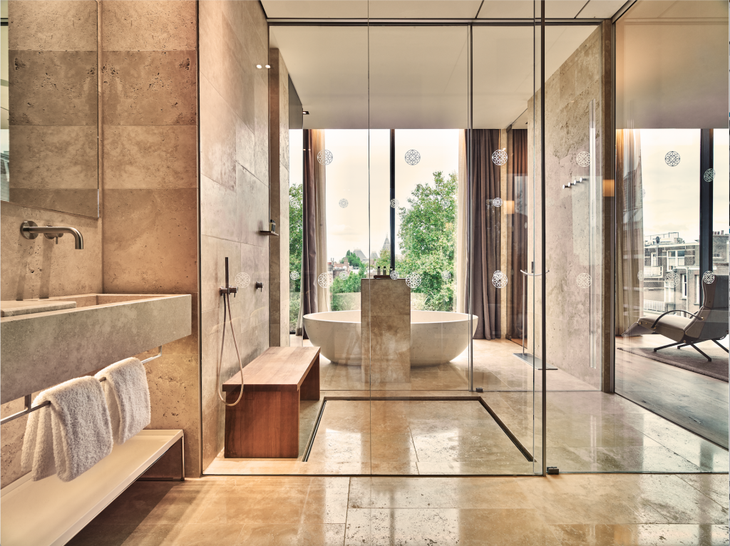penthouse suite marble bathroom conservatorium amsterdam the set collection