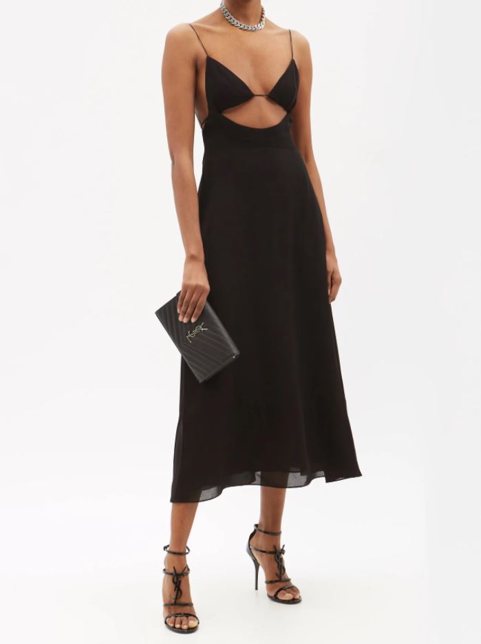 spring 2022 fashion trends Cutout Crepe Dress by Saint Laurent