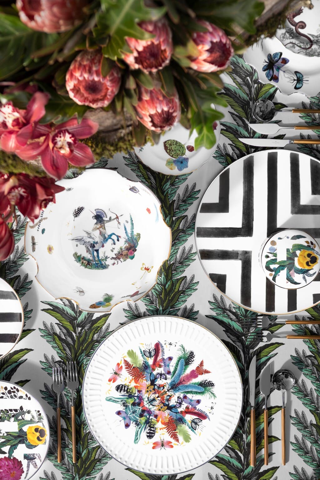 vista alegre christian lacroix soly ombre and caribe dinnerware luxury porcelain hand painted