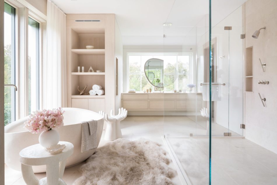 kelly behun luxury monochromatic bathroom