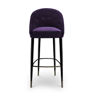 aberdeen bar stool purple velvet and black lacquer kk by koket