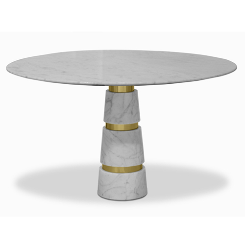 avalanche marble and brass dining table round modern contemporary milan style