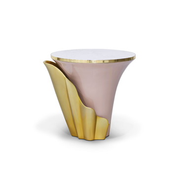 yasmine baby pink and brass side table my object of desire
