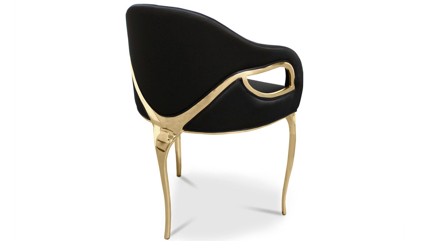 chandra dining chair by koket iconic dining chairs luxury black and gold