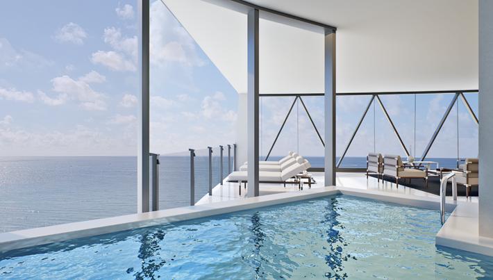 private terrace pool Bentley residences Miami
