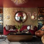 kips bay showhouse pulp design studio middle eastern inspired interior design living room red and gold