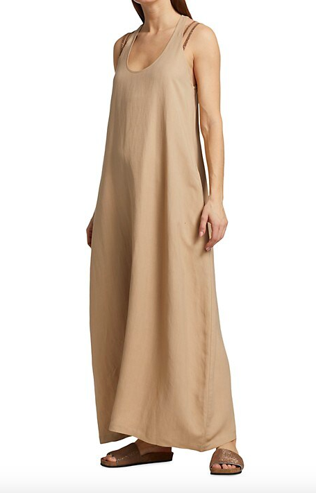 Parisian summer staples Brunello Cucinelli Strappy Sleeveless Midi-Dress saks fifth avenue