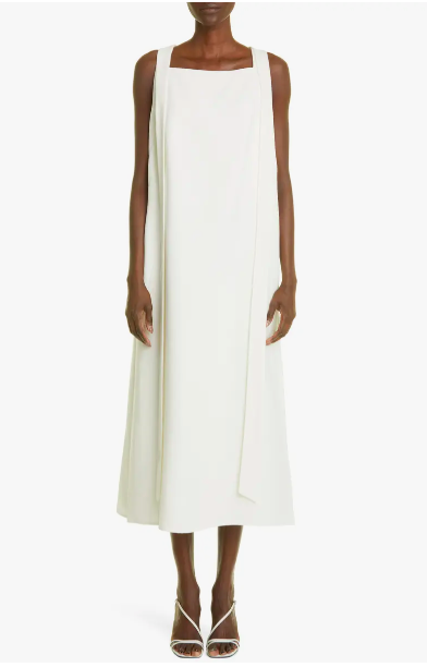 Parisian summer staples Square Neck Linen & Wool Crepe Dress AKRIS nordstrom