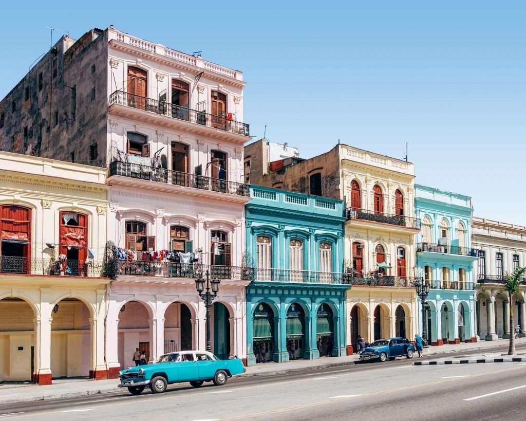 A memorizing street of colorful buildings in Cuba's exotic capital of Havana (Photo by Spencer Everett)