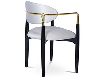 nahema dining chair white and gold with brass hands by koket luxury home decor