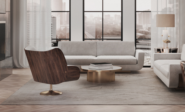 organic modern interior style - neutral koket minimalist interior design ideas living room