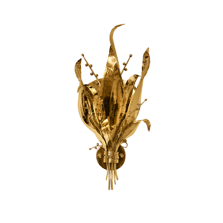botanic sconce nature inspired brass