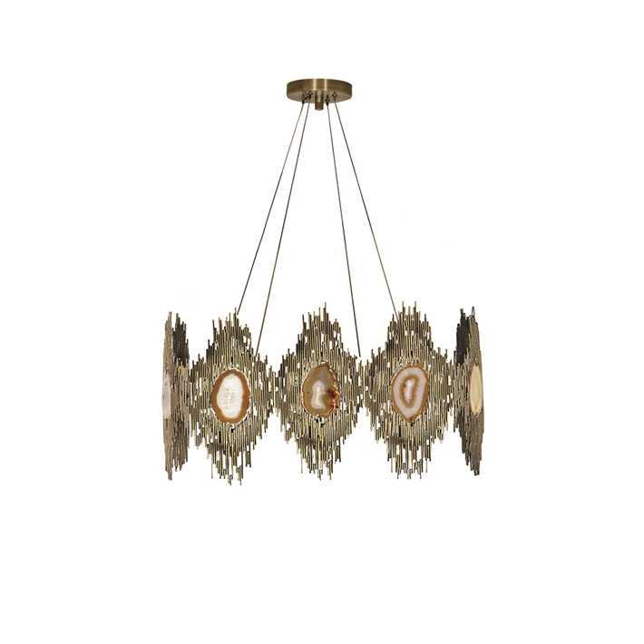 vivre chandelier agate and cast brass urban interior design style