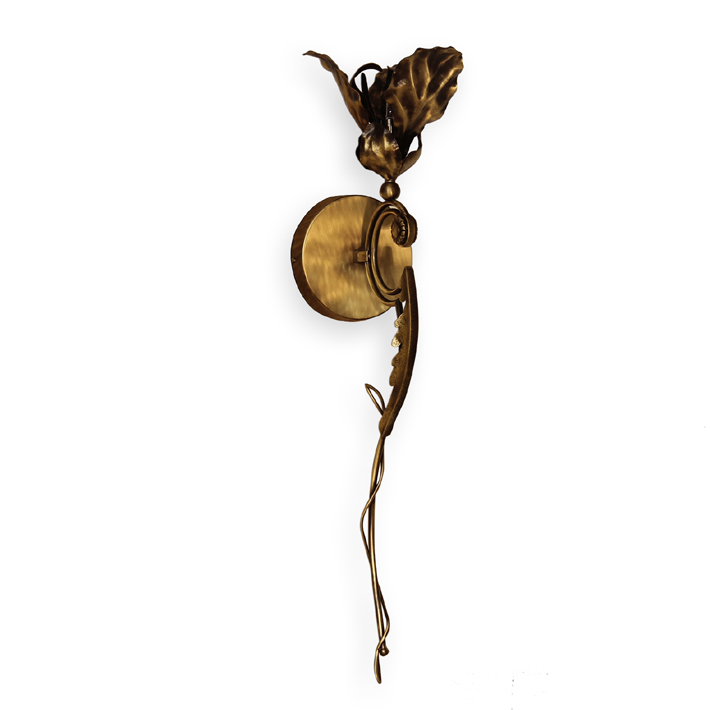 floral antique brass sconce koket