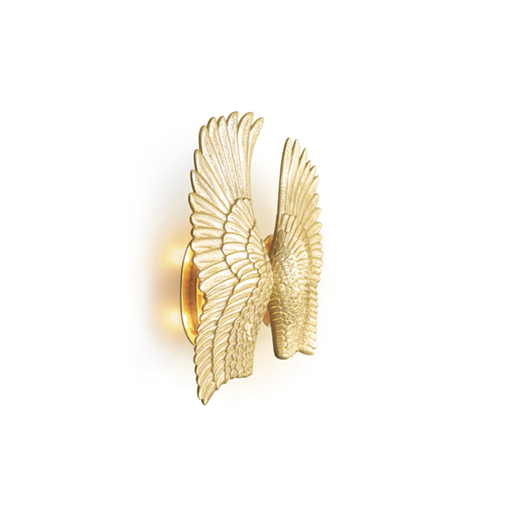pluma gold leaf angel wing shaped sconces