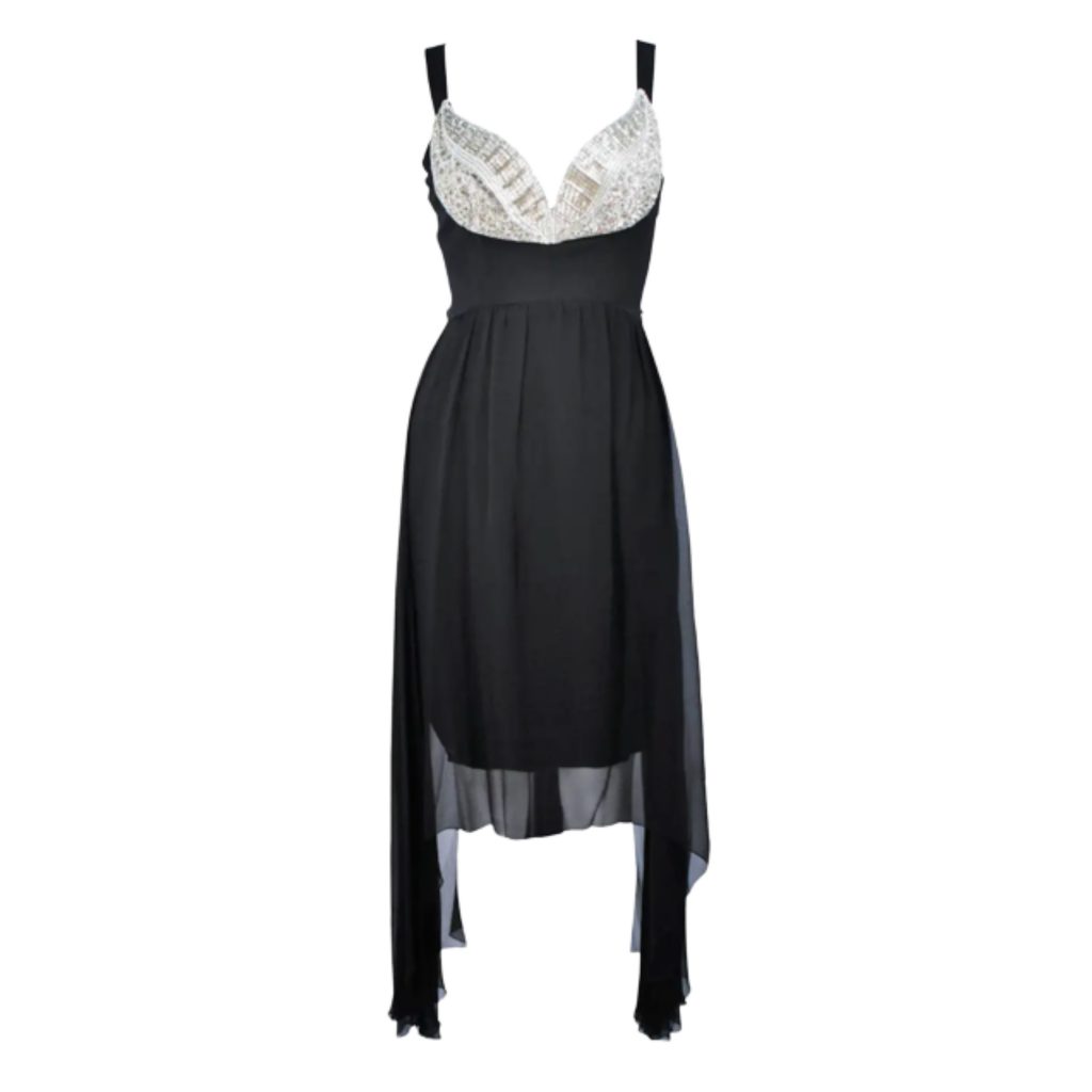 Karl Lagerfeld Met Gala black chiffon dress